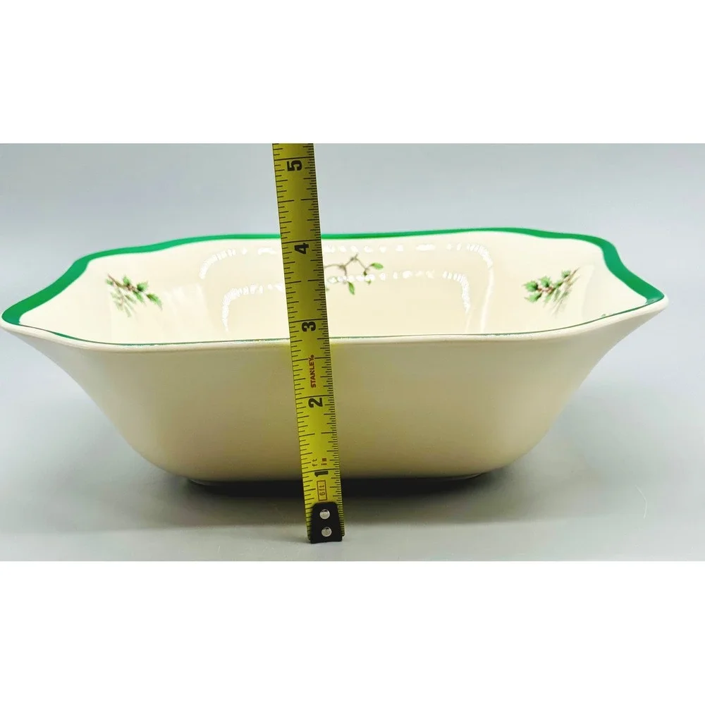 Spode Christmas Tree Square Salad Bowl Serving England S3324 T IN BOX